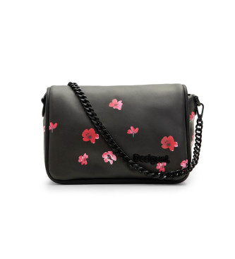 Desigual para mujer. 24SAXP77 Bandolera acolchada flores negro (OSFA), Casual, Poliuretano, Desigual outlet 2024.