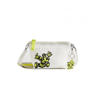 Desigual para mujer. Bolso bandolera Mickey Calpe blanco -21x9x18,3cm-