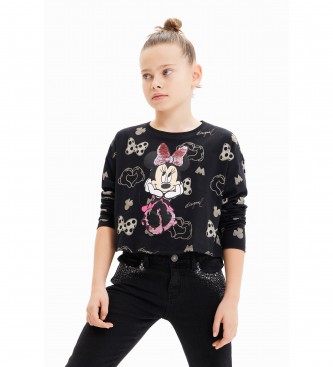 Desigual para niña. 23WGTK15 Camiseta Lara Minnie negro (13/14años= 164cm), Casual, Algodón, Manga larga, moda infantil, Desigual outlet 202