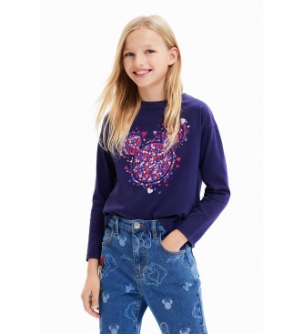 Desigual para niña. 23WGTK16 Camiseta Laurie Disney azul (13/14años= 164cm), Casual, Algodón, Manga larga, Marino, moda infantil, Desigual o