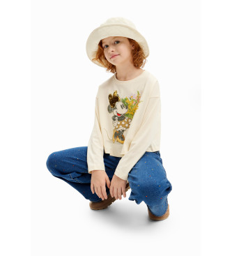 Desigual para mujer/niña. 24WGTK15 Camiseta Minnie beige (14años= 164cm), Casual, Algodón, Manga larga, moda infantil, Desigual outlet 2024.
