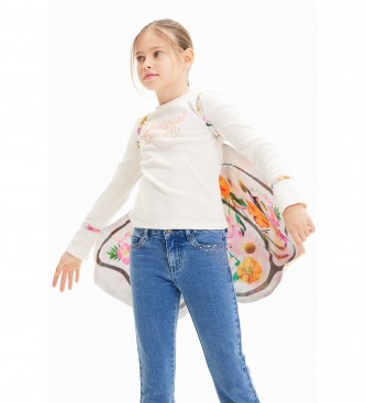 Desigual para niña. 23WGTK21 Camiseta Morgana blanco (13/14años= 164cm), Casual, Algodón, Manga larga, moda infantil, Desigual outlet 2024.