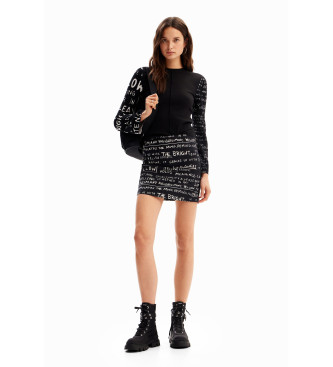 Desigual para mujer. 24WWTK78 Camiseta Rebe negro (S), Casual, Algodón, Manga larga, Desigual outlet 2024.