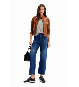 Desigual para mujer. 24WWEW36 Cazadora biker marrón (L), Casual, Poliéster, Desigual outlet 2024.