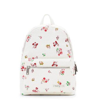 Desigual para mujer. 24SAKP15 Mochila pequeña textura flores blanco (OSFA), Casual, Poliuretano, Desigual outlet 2024.