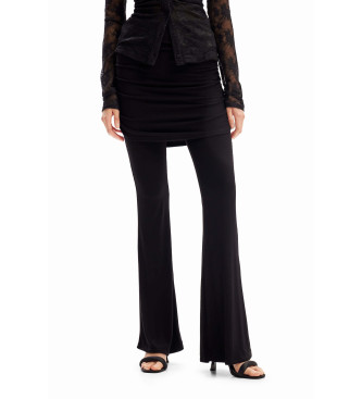 Desigual para mujer. 24SWPK03 Pantalón Flare con falda negro (S), Casual, Viscosa, Desigual outlet 2024.
