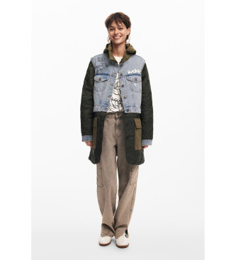 Desigual para mujer. 24WWEW23 Parka Budapest Mickey jeans, verde (S), Casual, Algodón, Desigual outlet 2024.