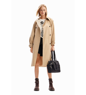 Desigual para mujer. 24WWEWBS Parka Colonia beige (L), Casual, Algodón, Desigual outlet 2024.