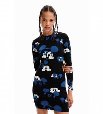 Desigual pour femme. Faces Mickey robe noire Desigual