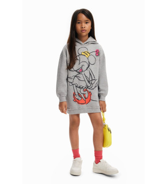 Desigual para mujer/niña. 24WGVK07 Vestido Andrea Minnie gris (9/10años= 140cm), Casual, Algodón, Manga larga, moda infantil, Desigual outle