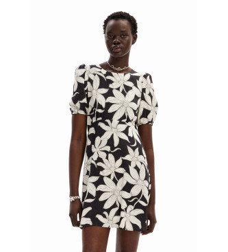 Desigual para mujer. 24SWVW36 Vestido corto flores negro (M), Casual, Viscosa, Manga corta, Desigual outlet 2024.