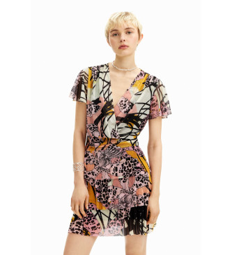 Desigual para mujer. 24SWVK52 Vestido mini orquídeas M. Christian Lacroix multicolor (M), Casual, Poliéster, Manga corta, Desigual outlet 20