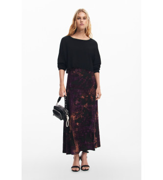 Desigual para mujer. 24WWVK15 Vestido Rosy negro (S), Casual, Multicolor, Viscosa, Manga corta, Desigual outlet 2024.