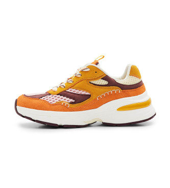 Desigual para mujer. 24SSKP08 Zapatillas de Piel patch naranja -Altura cuña 6,5cm- (41), 5 a 8cm, Cordones, Casual, Desigual outlet 2024.