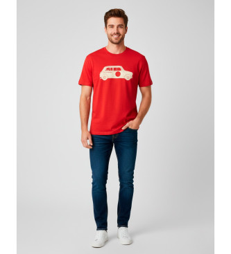 Deus Ex Machina para hombre. DMP251209B Camisrta Mini rojo (L), Casual, Algodón, Manga corta