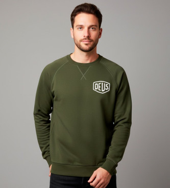 Deus Ex Machina para hombre. T_DMW48259A Sudadera Camperdown Address verde (L), Casual, Algodón