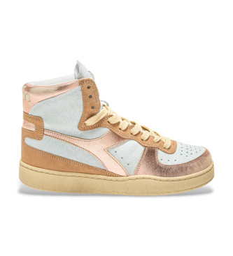 Diadora para mujer. 201178889 Zapatillas de Piel Basket Metal beige (36), Plano, Cordones, Casual