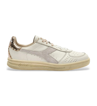 Diadora para hombre. 201183112 Zapatillas de Piel B.Elite X Stitch beige (42.5), Plano, Cordones, Casual