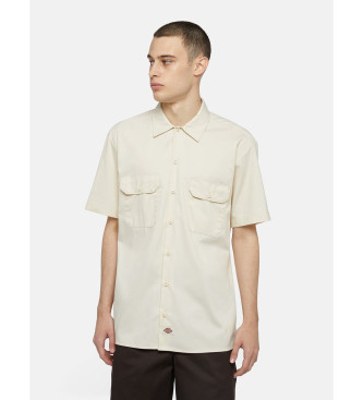 Dickies para hombre. DK0A4XK7F901 Camisa de Trabajo beige (XL), Casual, Manga corta, Poliéster Reciclado, Sostenible