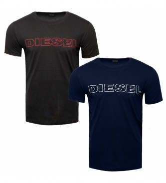 Diesel para hombre. Pack 2 camisetas UMLT-Jake Maglietta marino, negro