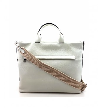 Dimoni para mujer. Bolso de piel blanco -36 x 29 x 15 cm- Dimoni