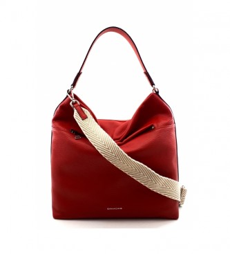 Dimoni para mujer. Bolso de piel cereza -31 x 23 x 15 cm- Dimoni
