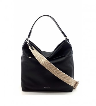 Dimoni para mujer. Bolso de piel negro -31 x 23 x 15 cm- Dimoni