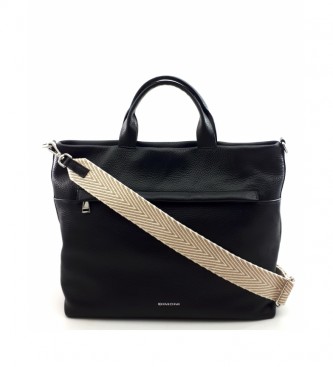 Dimoni para mujer. Bolso de piel negro -36 x 29 x 15 cm- Dimoni