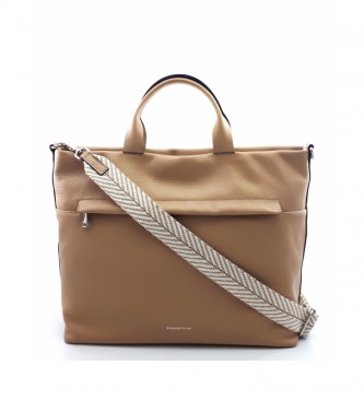 Dimoni para mujer. Bolso de piel arena -36 x 29 x 15 cm- Dimoni