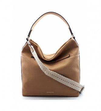 Dimoni para mujer. Bolso de piel arena -31 x 23 x 15 cm- Dimoni