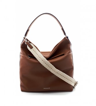 Dimoni para mujer. Bolso de piel marrón -31 x 23 x 15 cm- Dimoni