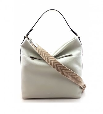 Dimoni para mujer. Bolso de piel blanco -31 x 23 x 15 cm- Dimoni