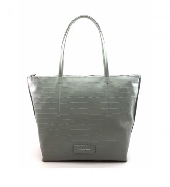 Dimoni para mujer. Bolso de piel verde -40 x 29 x 13 cm- Dimoni