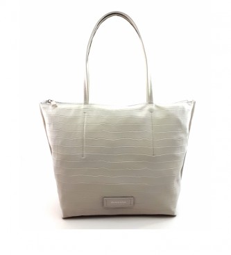 Dimoni para mulher. Saco de couro branco -40 x 29 x 13 cm-.