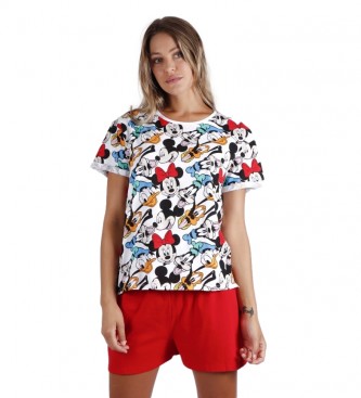 Disney para mujer. Pijama Mickey & Friends blanco, rojo Disney