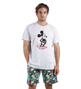 Disney para hombre. Pijama Mickey Jungle gris, verde Disney