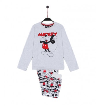 Disney para niños. Pijama Mickey gris jaspeado, multicolor Disney
