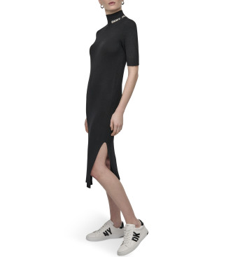 DKNY para mujer. DJ5R0751 Vestido Ballet negro (M), Casual, Rayon, Manga corta