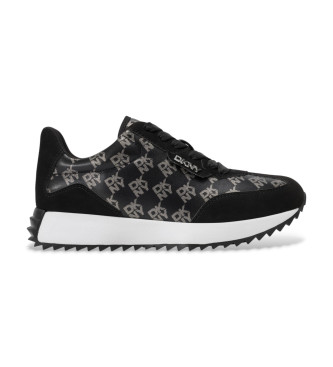 DKNY para mujer. K3522140 Zapatillas Naples negro (41), Plano, 1 a 3cm, Cordones, Casual