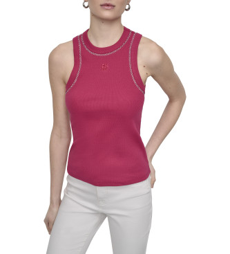 DKNY para mujer. DJ5T1380 Camiseta de tirantes rosa (XS), Casual, Algodón, Sin mangas / Tirantes