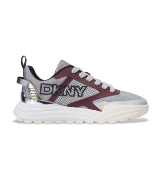 DKNY para mujer. K3544553 Zapatillas Zaine gris (41), Plano, Cordones, Casual