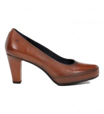 Dorking by Fluchos para mujer. D5794-SU Zapatos de piel Blesa marrón medio -altura tacón: 8cm- (41), 5 a 8cm, Ninguno, Casual, Dorking by Fl