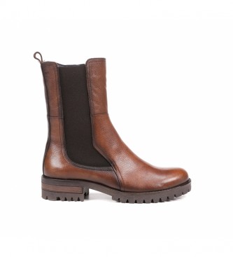 Fluchosvoor vrouwen. D8647-IN Leren laarzen D8647-IN Lichtbruin (41), Leer, 3 tot 5 cm, Geen, Casual