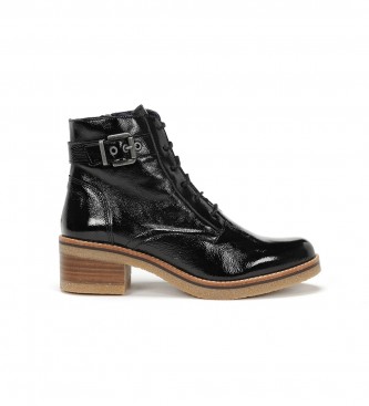 Dorking by Fluchos para mulher. Lucero Leather Ankle Boots D8686 preto
