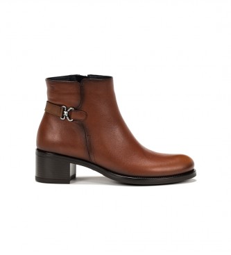 Dorking by Fluchos para mujer. D8966-SUNB Botines de piel Chiara D8966 marrón -Altura tacón 5cm- (37), 3 a 5cm, Cremallera, Casual, Dorking