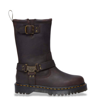 Dr Martens para mujer. 31901201 Botas de Piel Anistone Hi marrón oscuro (38), Plano, Hebilla, Casual