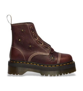 Dr Martens para mujer. 42818200 Botas de Piel Sinclair Flower Grizzly marrón oscuro (40), Plano, 1 a 3cm, Cremallera, Casual
