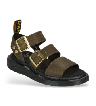 Dr Martens para mujer. 42821300 Sandalias de piel Gryphon Dms verde (41), Plano, Hebilla, Casual