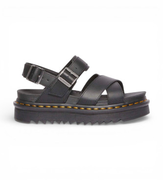 Dr Martens para mujer. 31558001 Sandalias de Piel Voss II Athena negro (040UK=37), Plano, 1 a 3cm, Hebilla, Casual