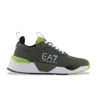 EA7 unisex para niños. 7Y000006_AF11987 Zapatillas Ace Runner K verde (31), Plano, Cordones, Casual, moda infantil